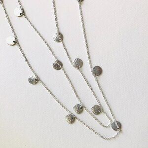 Daisy Fuentes Hammered Silver Tone Station Necklace